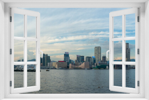 Fototapeta Naklejka Na Ścianę Okno 3D - Hong Kong Cityscape Skyline.