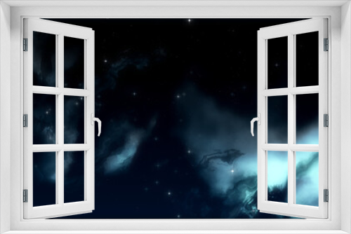 Fototapeta Naklejka Na Ścianę Okno 3D - night sky and nebulae background