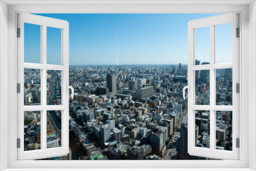 Fototapeta Naklejka Na Ścianę Okno 3D - Residential area in Tokyo seen from above 