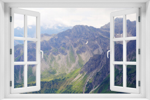 Fototapeta Naklejka Na Ścianę Okno 3D - Panorama of Alps opening from Fellhorn peak, Bavaria, Germany