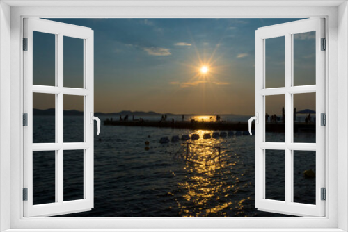 Fototapeta Naklejka Na Ścianę Okno 3D - Sunset in Zadar above the Adriatic sea