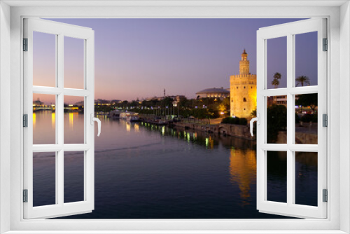 Fototapeta Naklejka Na Ścianę Okno 3D - Seville (Spain). Torre del Oro next to the Guadalquivir river in the city of Seville