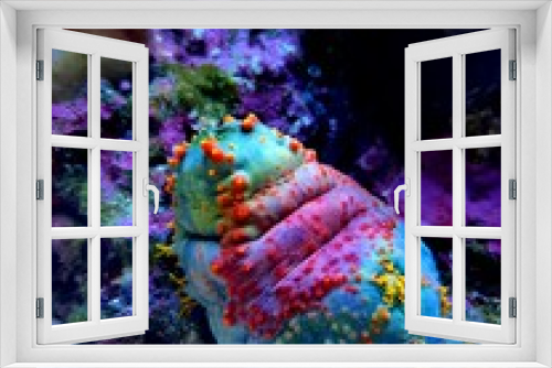 Fototapeta Naklejka Na Ścianę Okno 3D - Sea apple colorful marine invertebrate - Pseudocolochirus violaceus
