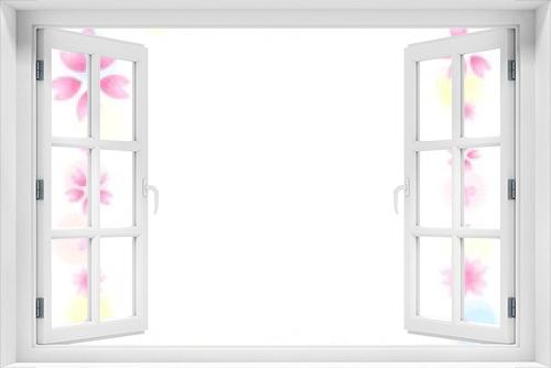 Fototapeta Naklejka Na Ścianę Okno 3D - 優しい水彩のかわいい桜フレーム　正方形