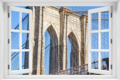 Fototapeta Naklejka Na Ścianę Okno 3D - brooklyn bridge entrance seen from  Brooklyn side