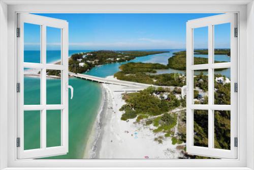 Fototapeta Naklejka Na Ścianę Okno 3D - Aerial view of the road bridge between Captiva Island and Sanibel Island in Lee County, Florida, United States