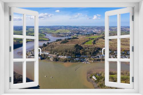Fototapeta Naklejka Na Ścianę Okno 3D - Aerial photograph taken near Malpas Village, Truro, Cornwall
