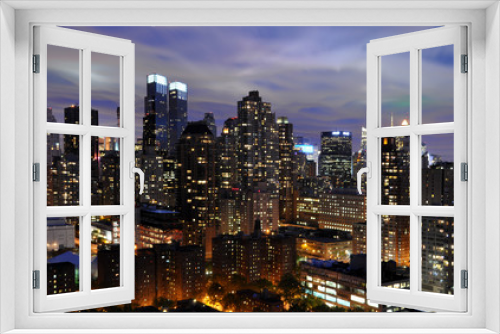 Fototapeta Naklejka Na Ścianę Okno 3D - New York by night