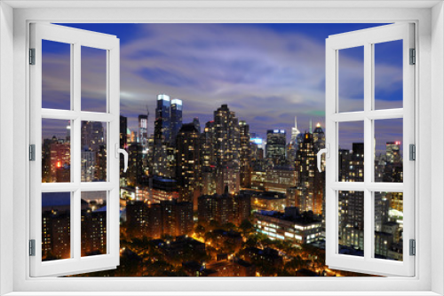Fototapeta Naklejka Na Ścianę Okno 3D - New York by night