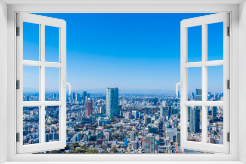 Fototapeta Naklejka Na Ścianę Okno 3D - 東京の風景　渋谷・六本木方面　~Skyscrapers in the megacity of Tokyo~