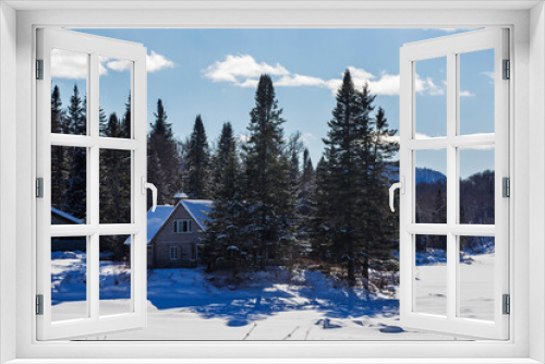 Fototapeta Naklejka Na Ścianę Okno 3D - Canadian winter landscape in Jaque Cartier national park