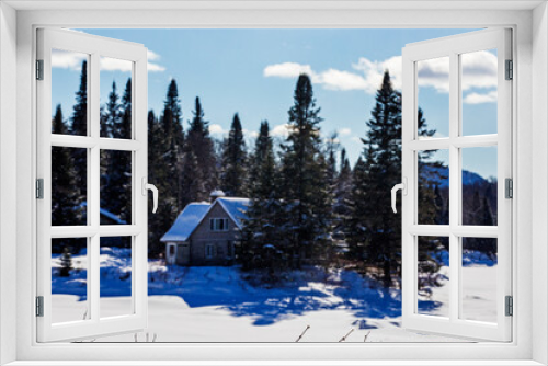 Fototapeta Naklejka Na Ścianę Okno 3D - Canadian winter landscape in Jaque Cartier national park