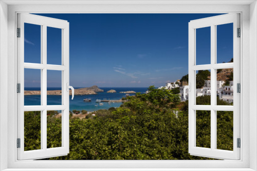 Fototapeta Naklejka Na Ścianę Okno 3D - Rhodes, Greece – amazing view of the beautiful Lindos town