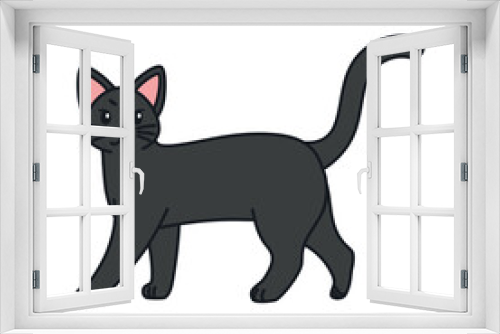 Fototapeta Naklejka Na Ścianę Okno 3D - Isolated cartoon of a cat - Vector illustratrion