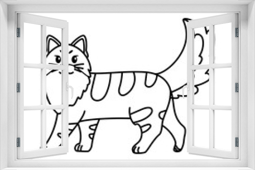 Fototapeta Naklejka Na Ścianę Okno 3D - Isolated outline of a cat - Vector illustration