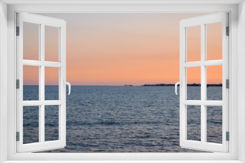 Fototapeta Naklejka Na Ścianę Okno 3D - Orange sunset above the Black Sea. Colorful landscape. Copy space