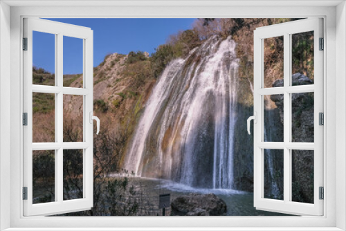 Fototapeta Naklejka Na Ścianę Okno 3D - HaEshed waterfall in Nahal Ayun Nature Reserve, by the town of Metula, Upper Galilee, Israel.