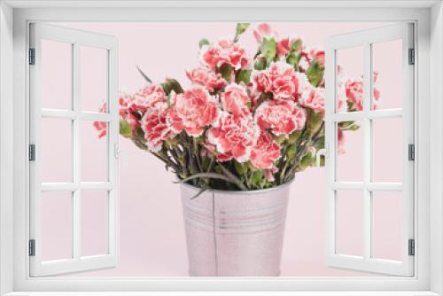 Fototapeta Naklejka Na Ścianę Okno 3D - Beautiful blooming pink carnations