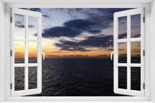 A stunning sunrise view from a ship at Lombok strait Bali Lombok Indonesia