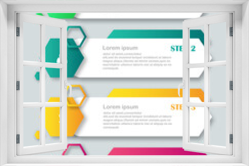 Vector infographics design template on the white background, diagram, annual report, web design. Business concept with 4 step, steps or processes.