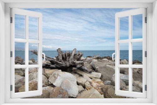 Fototapeta Naklejka Na Ścianę Okno 3D - madera, mar, textura