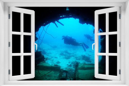 Fototapeta Naklejka Na Ścianę Okno 3D - suba diver caribbean sea , Aruba Island
