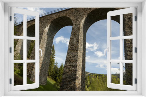 Fototapeta Naklejka Na Ścianę Okno 3D - Chmarossky railway viaduct, Slovakia