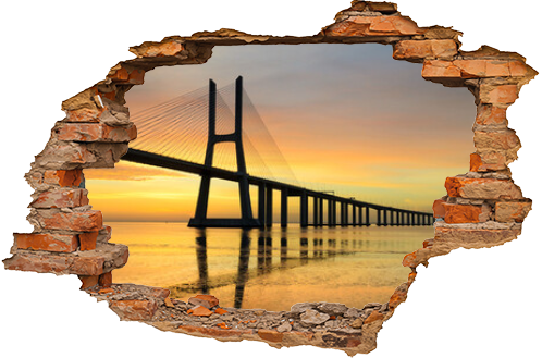 Panorama image of the Vasco da Gama bridge in Lisbon