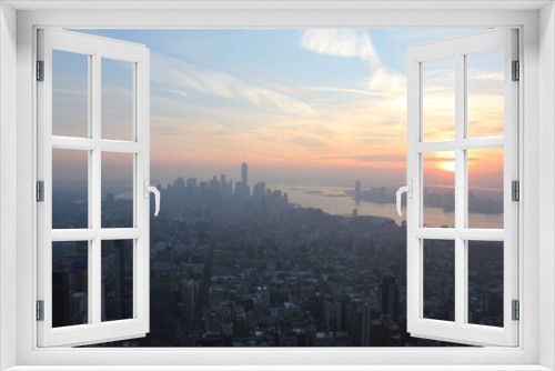 Fototapeta Naklejka Na Ścianę Okno 3D - Sunset New York
