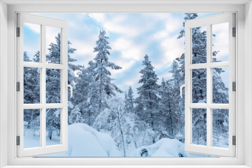 Fototapeta Naklejka Na Ścianę Okno 3D - Winter landscape	in lapland finland