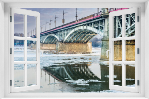 Fototapeta Naklejka Na Ścianę Okno 3D - rzeka Wisła i mosty