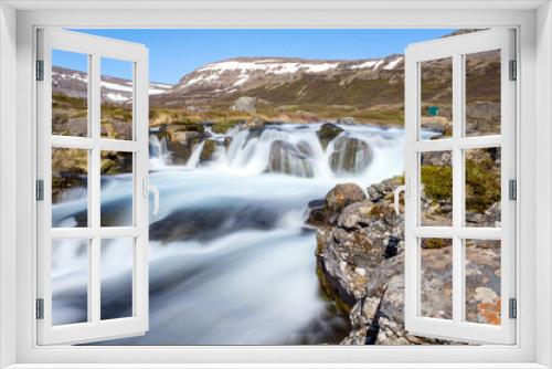 Fototapeta Naklejka Na Ścianę Okno 3D - Magnificent stream of Dynjandi waterfall in the Westfjords