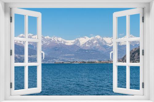 Fototapeta Naklejka Na Ścianę Okno 3D - Landscape of the Lake of Coo with Dervio and the Alps in background