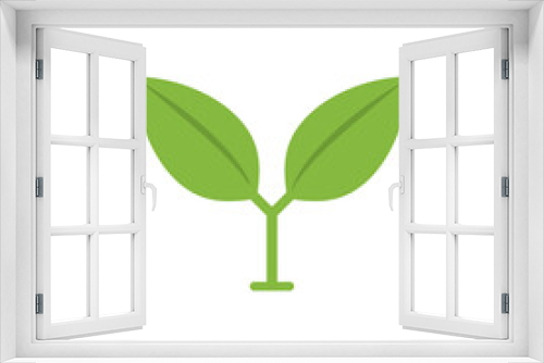 Fototapeta Naklejka Na Ścianę Okno 3D - Plant and leaves icon. Leaf symbol of ecology, enviroment and nature. Vegetarian and vegan pictogram design.