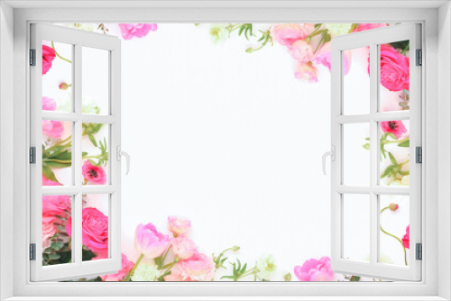 Fototapeta Naklejka Na Ścianę Okno 3D - 花のフレーム