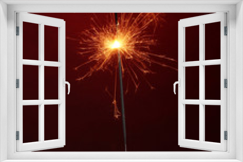 Fototapeta Naklejka Na Ścianę Okno 3D - beautiful sparkler on red background