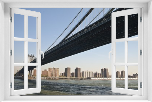Fototapeta Naklejka Na Ścianę Okno 3D - New York - Manhattan Bridge