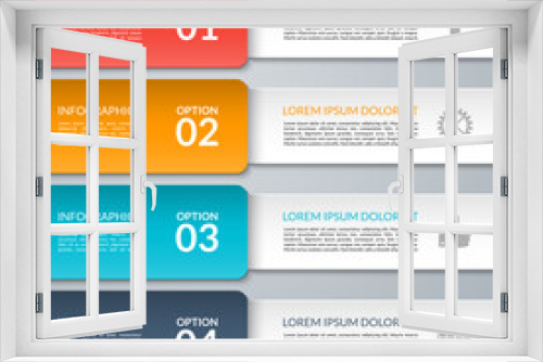 Vector infographic design template. Paper strips