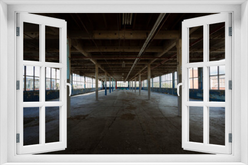 Fototapeta Naklejka Na Ścianę Okno 3D - Abandoned Factory Interior and Exterior