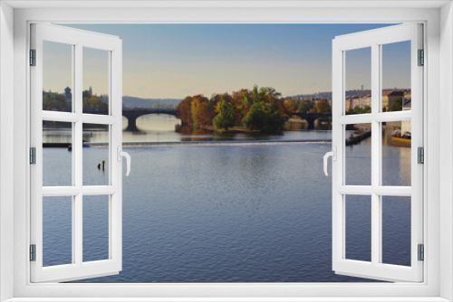 Fototapeta Naklejka Na Ścianę Okno 3D - Beautiful river on Prague