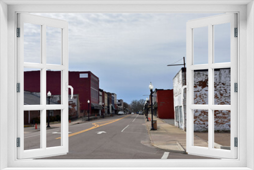 Fototapeta Naklejka Na Ścianę Okno 3D - small town Main street