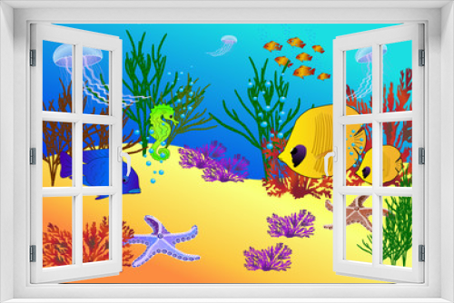 Fototapeta Naklejka Na Ścianę Okno 3D - Under water life
