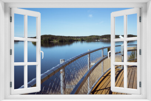 Fototapeta Naklejka Na Ścianę Okno 3D - View of Lake Zarasas from the Zarasai observation circle (bridge)