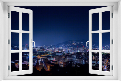 Fototapeta Naklejka Na Ścianę Okno 3D - グラバースカイロードからの長崎市街地夜景