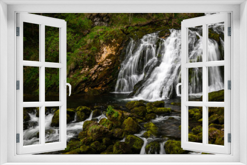 Fototapeta Naklejka Na Ścianę Okno 3D - Waterfall near Karst spring of river Piessling in Upper Austria
