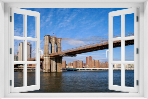 Fototapeta Naklejka Na Ścianę Okno 3D -  Brooklyn bridge in Manhattan, New York, USA. Sunny winter day