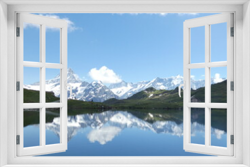 Fototapeta Naklejka Na Ścianę Okno 3D - Bachalpsee und Jungfraumassiv