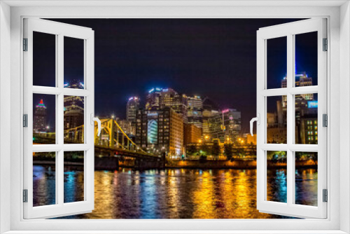 Fototapeta Naklejka Na Ścianę Okno 3D - Steel City Skyline