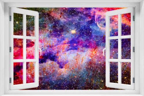 Fototapeta Naklejka Na Ścianę Okno 3D - Colorful abstract Pastel Flow Liquid wallpaper background beautiful sky star