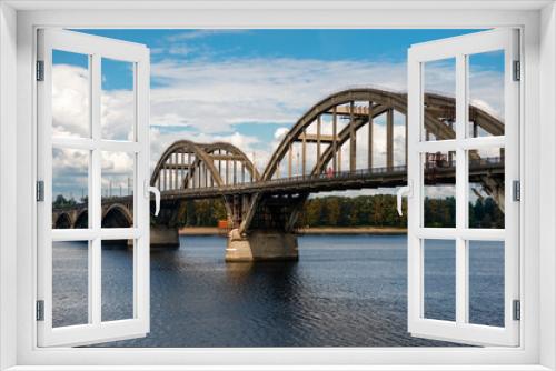 Fototapeta Naklejka Na Ścianę Okno 3D - Automobile bridge across the Volga river in Rybinsk